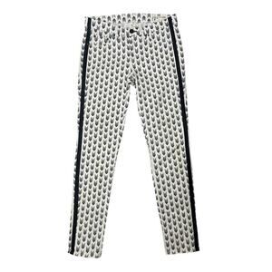 Rag & Bone For Intermix White/Black Arrow Tuxedo Stripe Boho Hipster sz 29